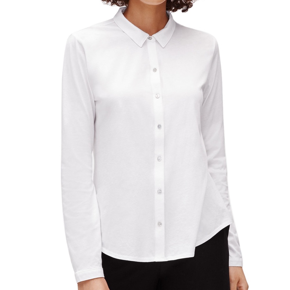 Eileen Fisher cotton jersey collar shirt